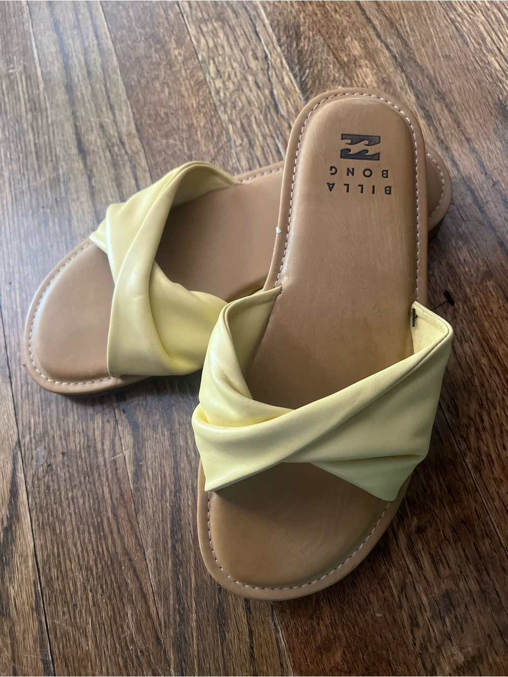 Billabong Women’s Yellow Twist Slide Sandals